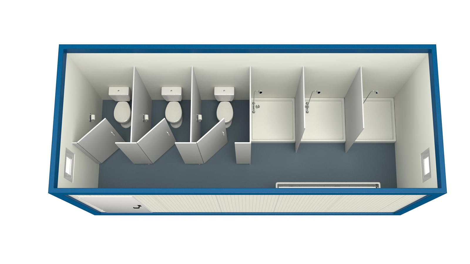 Conteneur Sanitaire 6m HI-FIX 3 WC 3 Douches